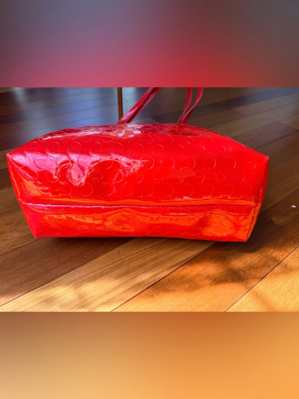 Kate Spade New York Red Patent Leather Polka Dot Tote Bag